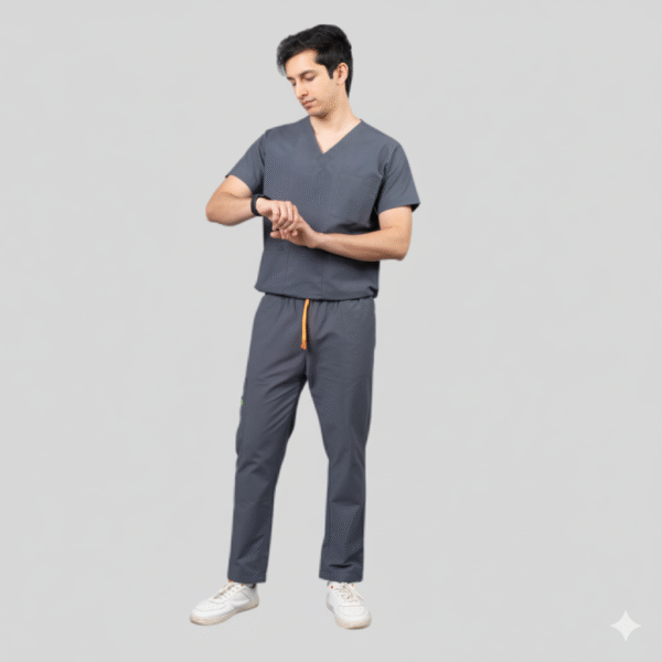 Grey Men Scrubs V-Neck